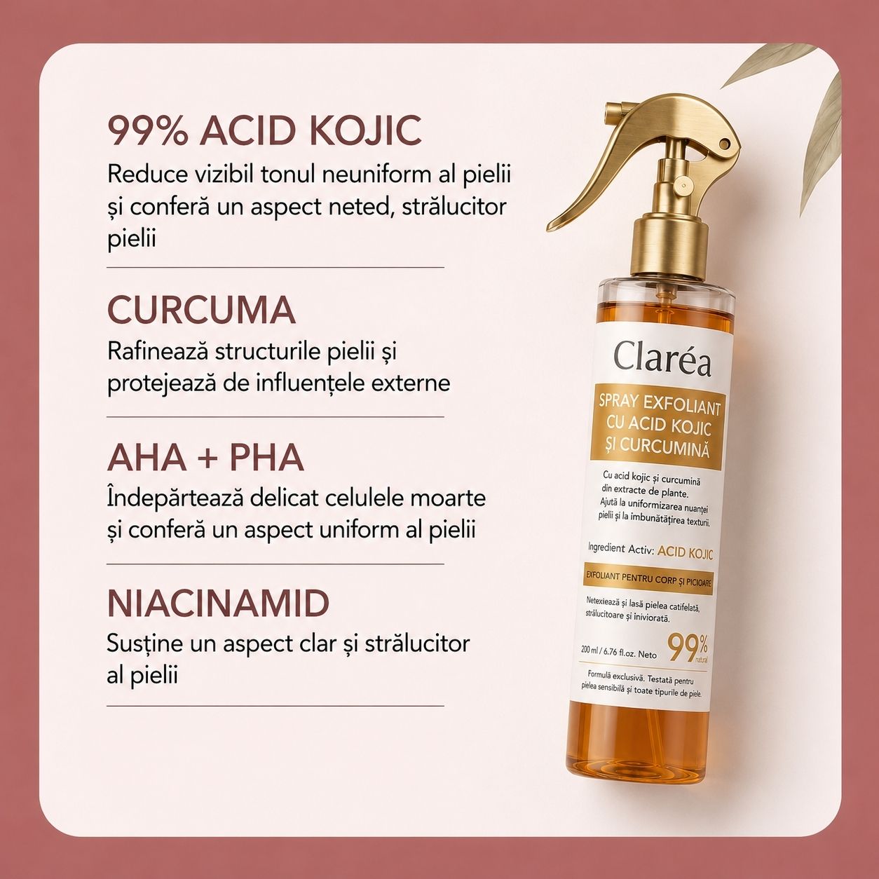 Spray exfoliant pentru corp Claréa