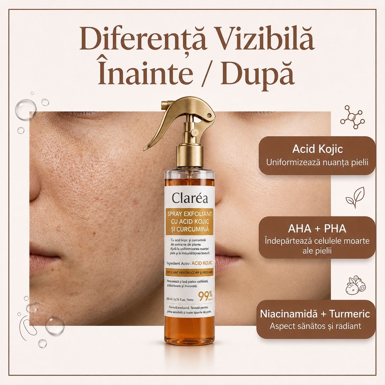 Spray exfoliant pentru corp Claréa